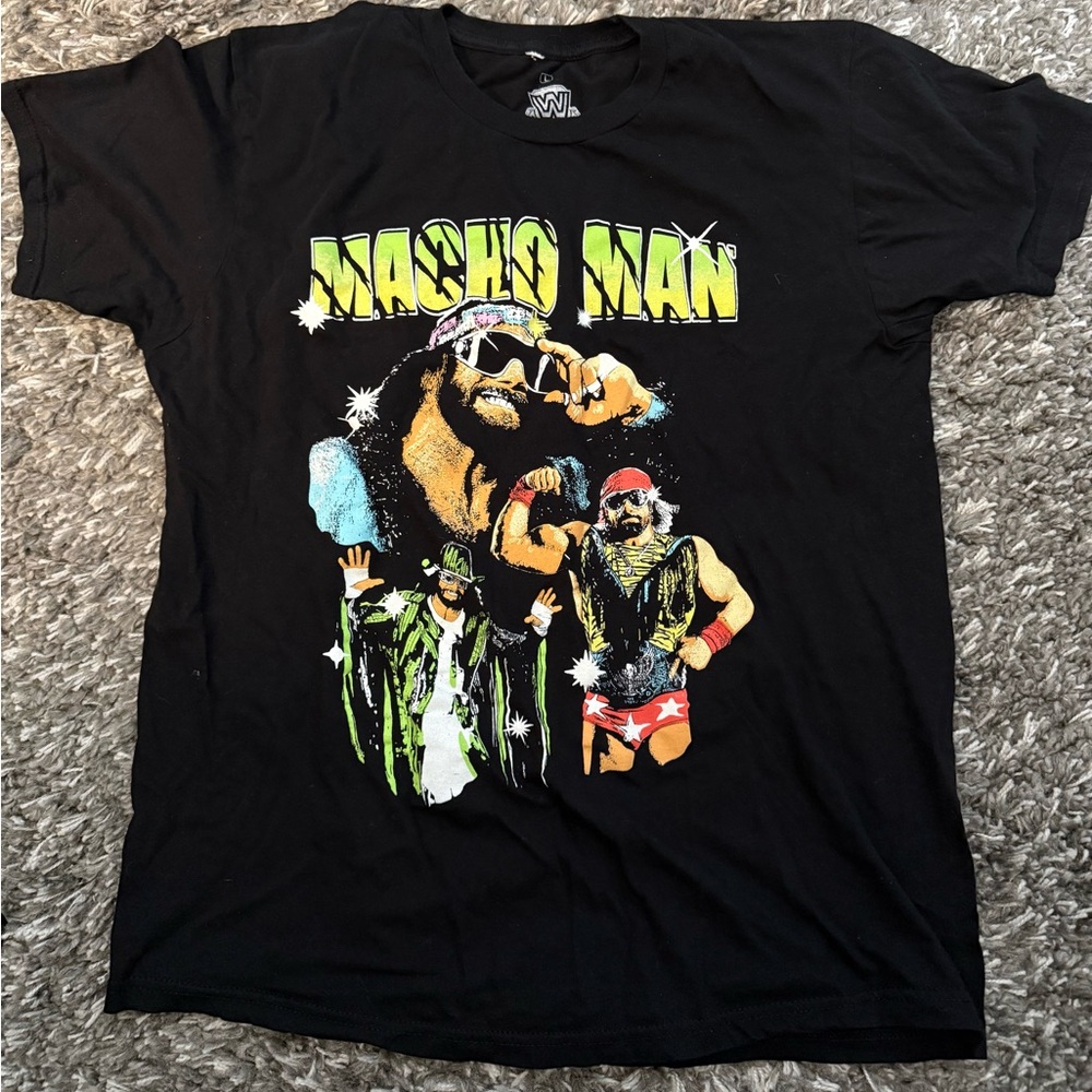 Macho Man WWF size large tshirt.  Cool design!  Shipped to you next day.